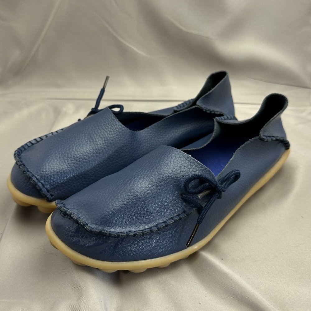 Empress Women's Australian Leather Blue Loafers Size 10.5